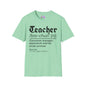 Teacher Definition: Classroom Manager,  Paperwork Warrior, Email Survivor Adult T-shirt