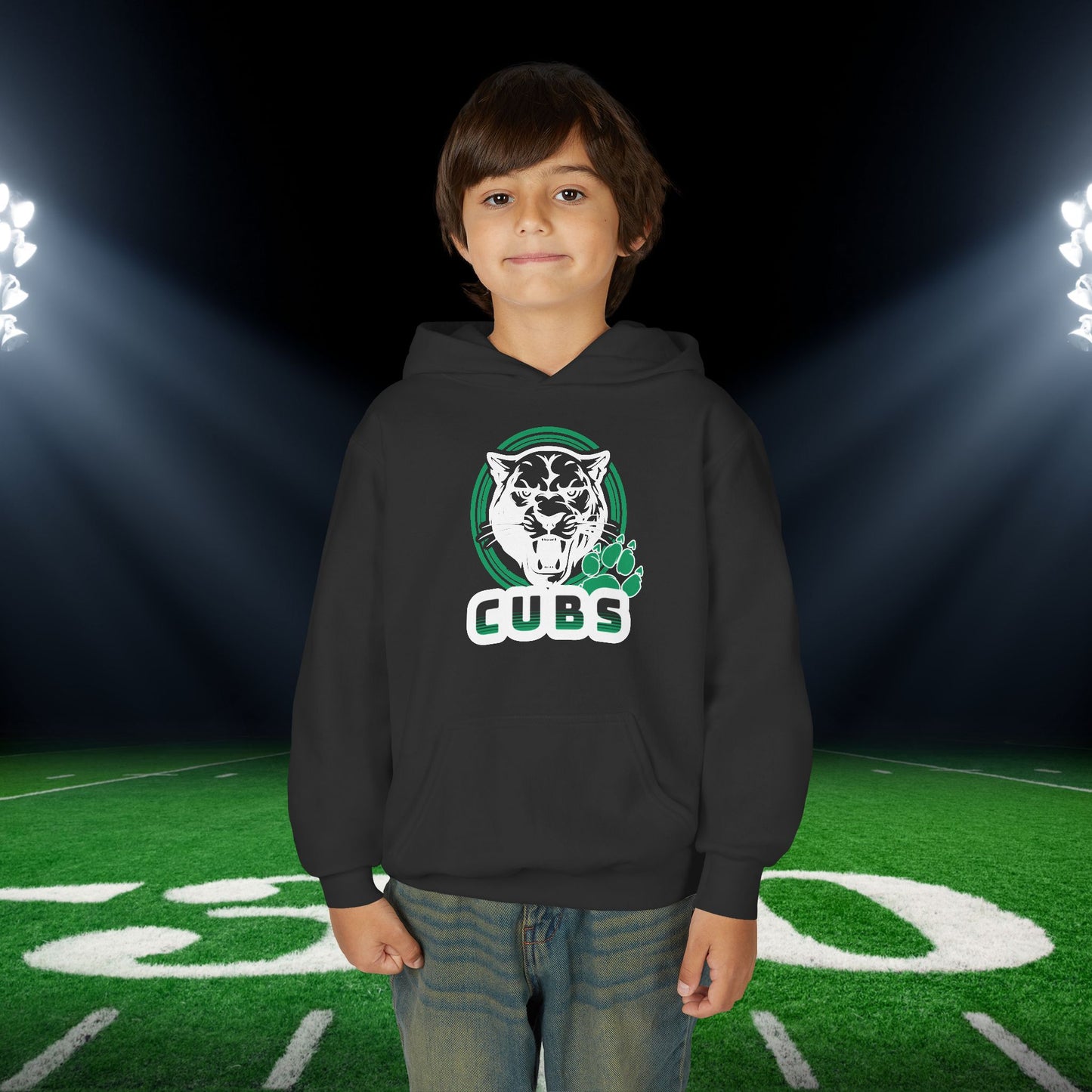 Cubs Circle Mascot Youth Heavy Blend Hoodie