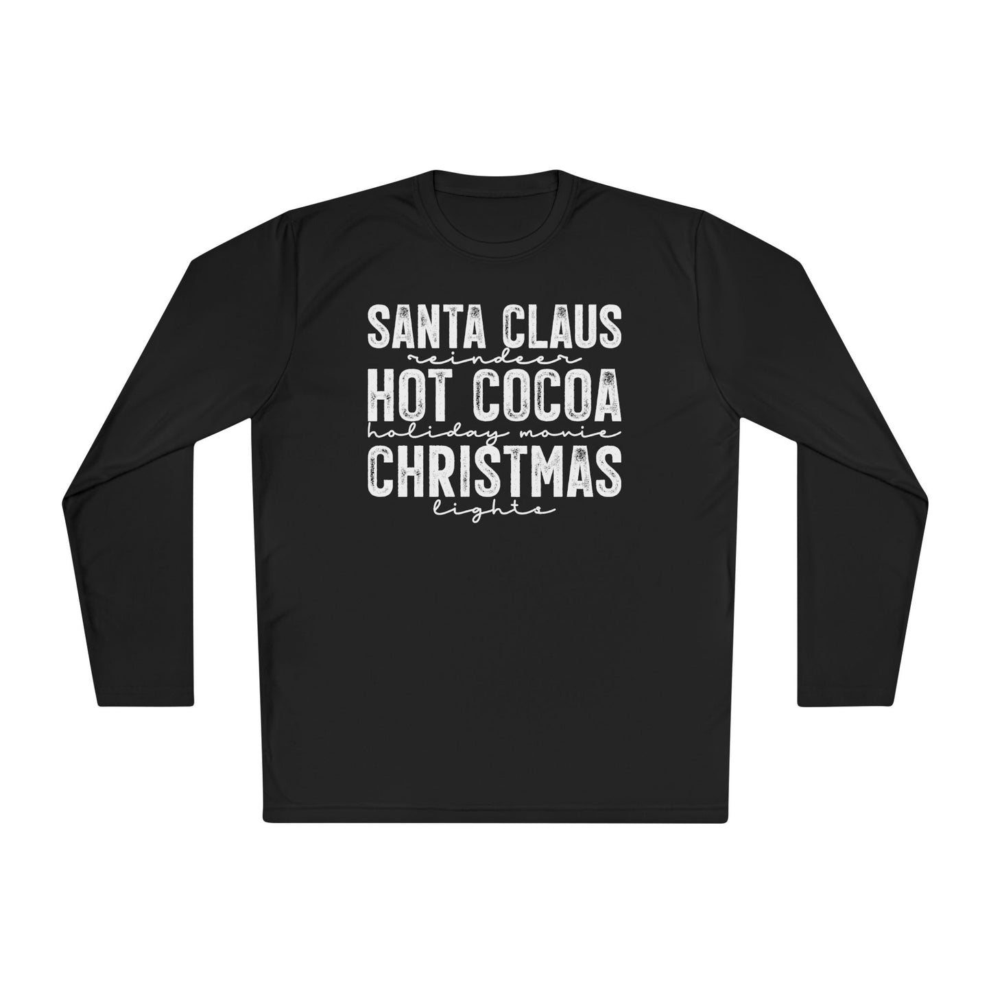 Santa Claus Hot Cocoa Christmas Adult Long Sleeve Tee