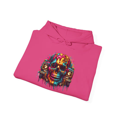 Colorful Skull & Car Heavy Blend™ Hooded Sweatshirt