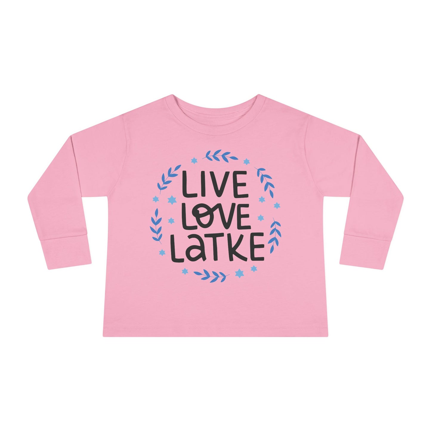 Hanukkah Live Love Latke Toddler Long Sleeve Tee