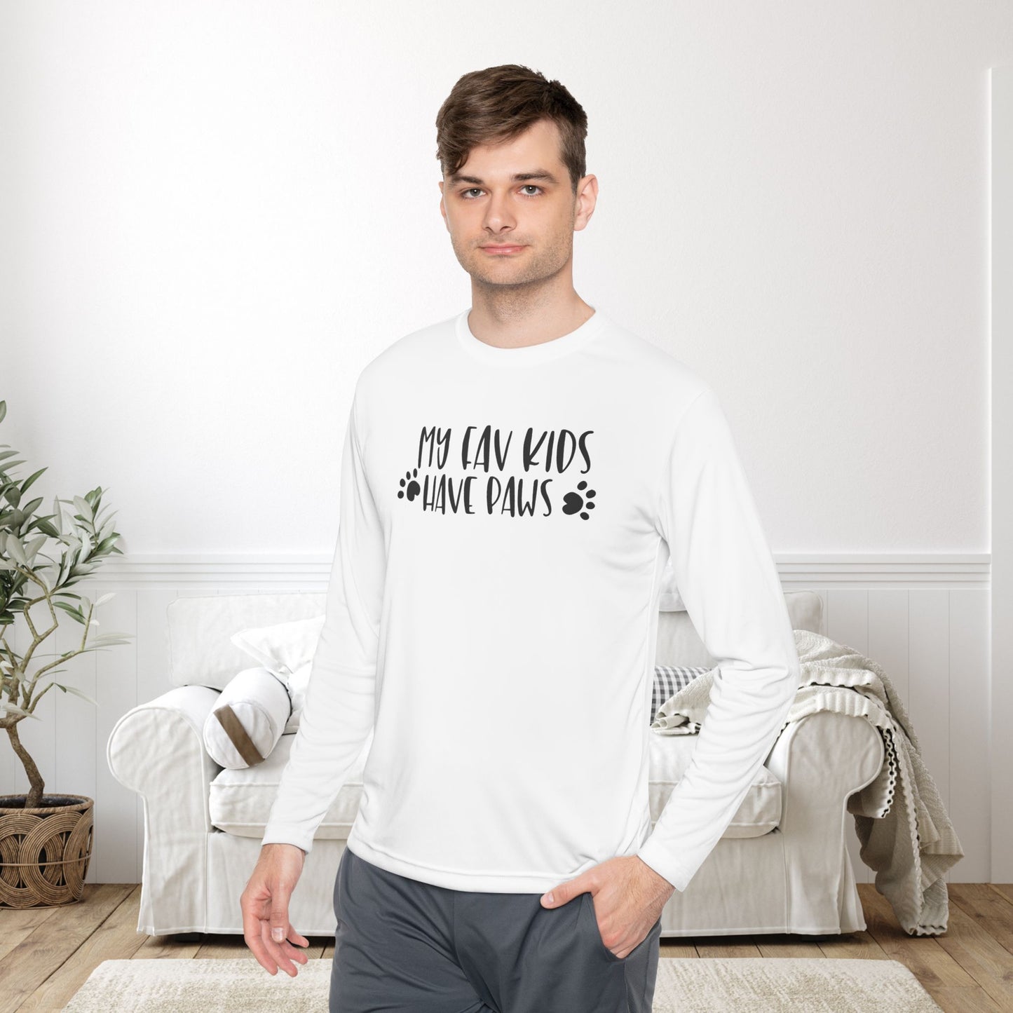 My Fav Kids Have Paws Adult Long Sleeve Tee