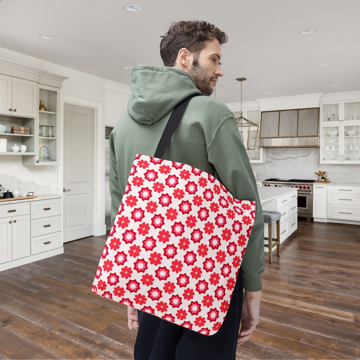 Scarlet Star Garden Canvas Tote Bag