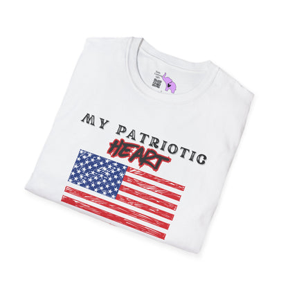 My Patriotic Heart Bleeds Red White & Blue Adult T-shirt