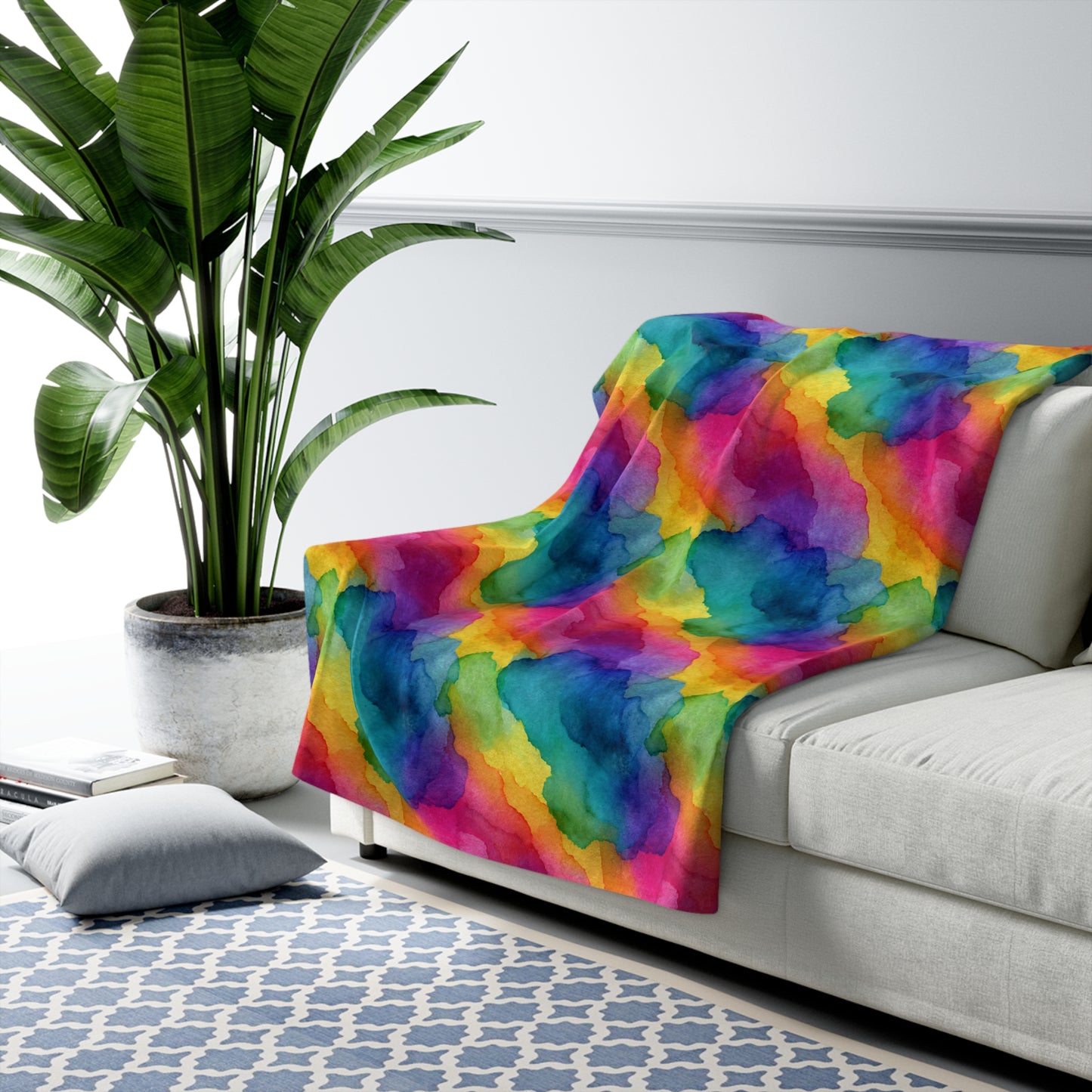 Rainbow Watercolors Basic Bedding Set