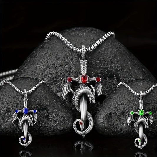 Dragon Sword Stainless Steel Necklace