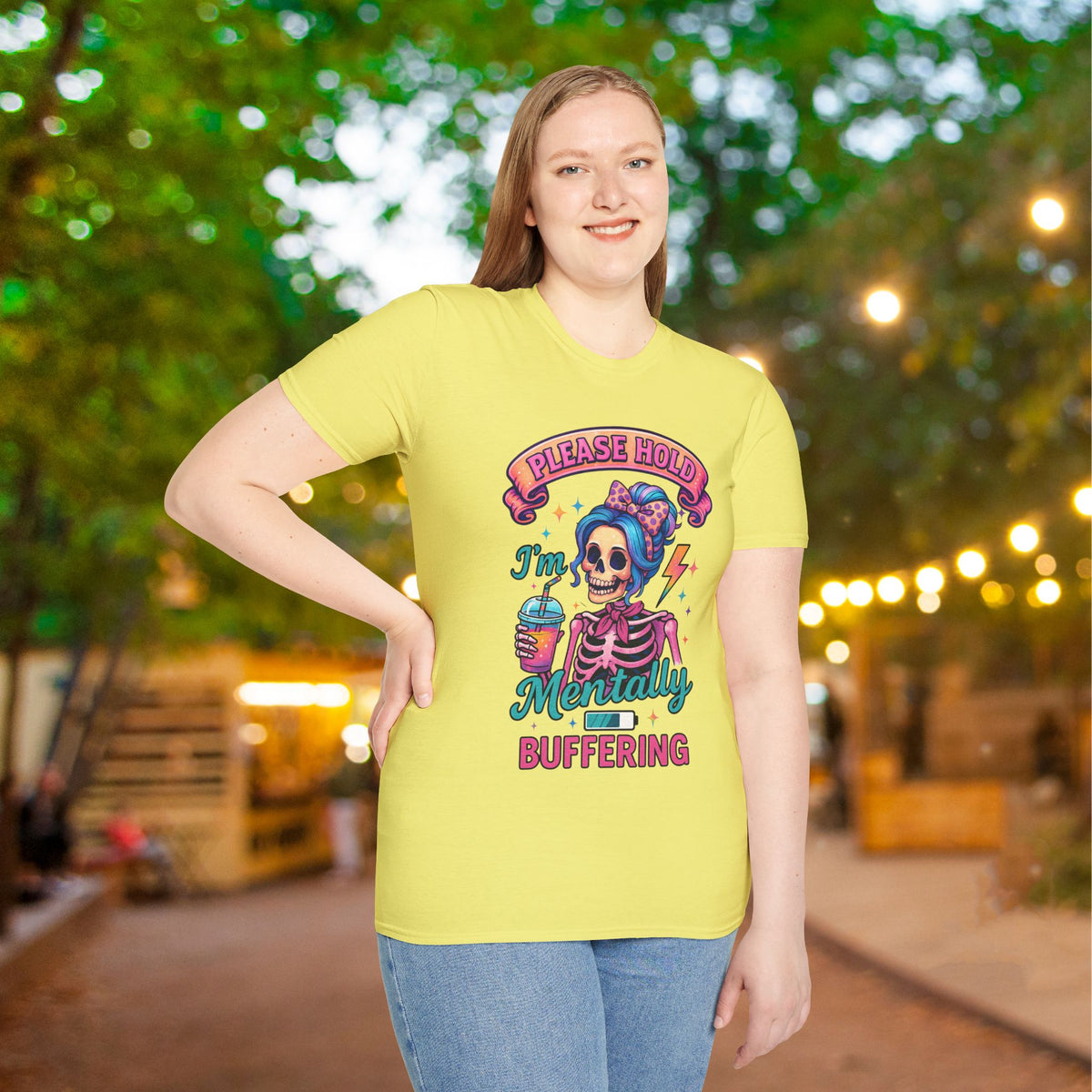 Please Hold I'm Mentally Buffering Adult T-shirt