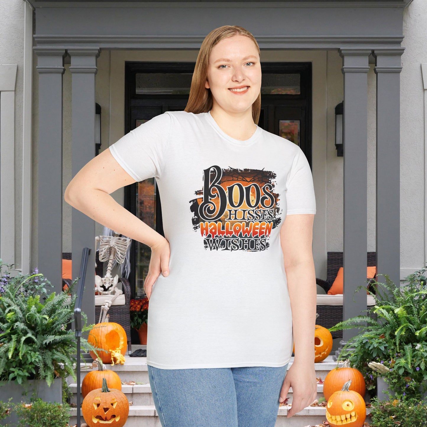 Boos Hisses Halloween Wishes Adult T-shirt