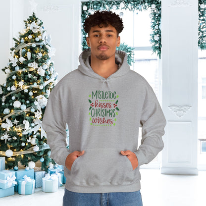 Mistletoe Kisses Christmas Wishes Heavy Blend™ Hooded Sweatshirt
