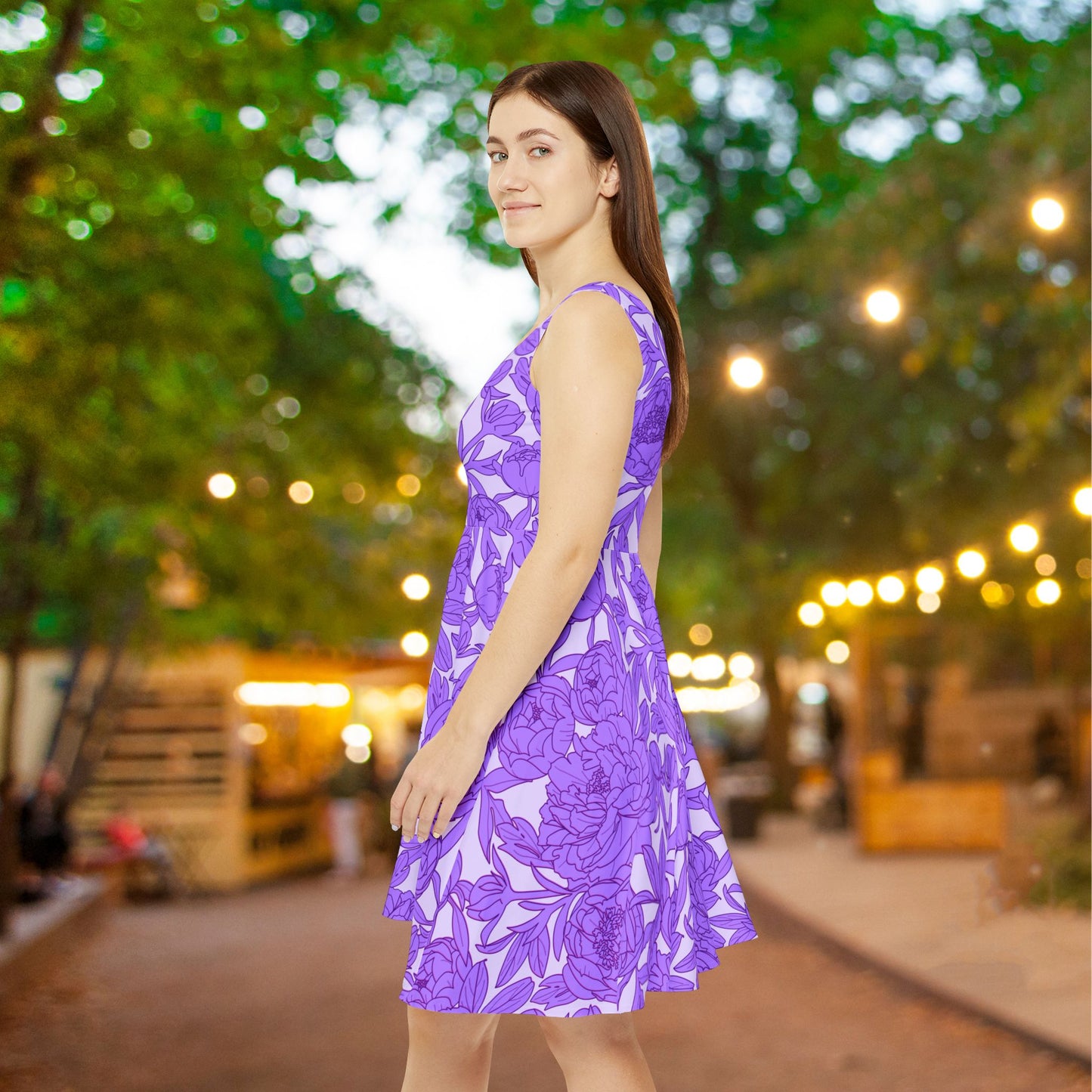 Lavender Peony Symphony Women's Skater Dress