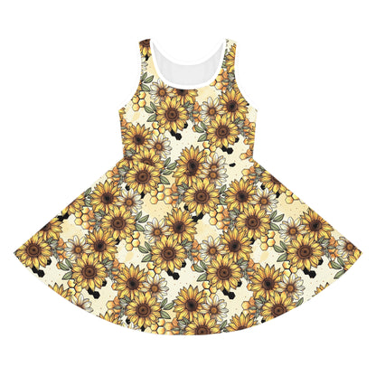 Honeycombs & Sunflowers Girls' Sleeveless Sundress