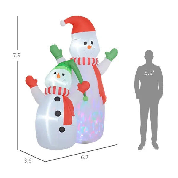 Christmas Inflatable Snowmen Duo with LED Lights