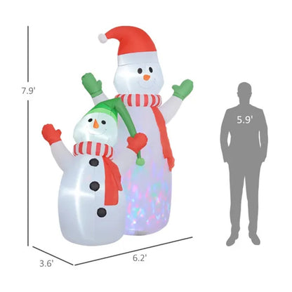 Christmas Inflatable Snowmen Duo with LED Lights