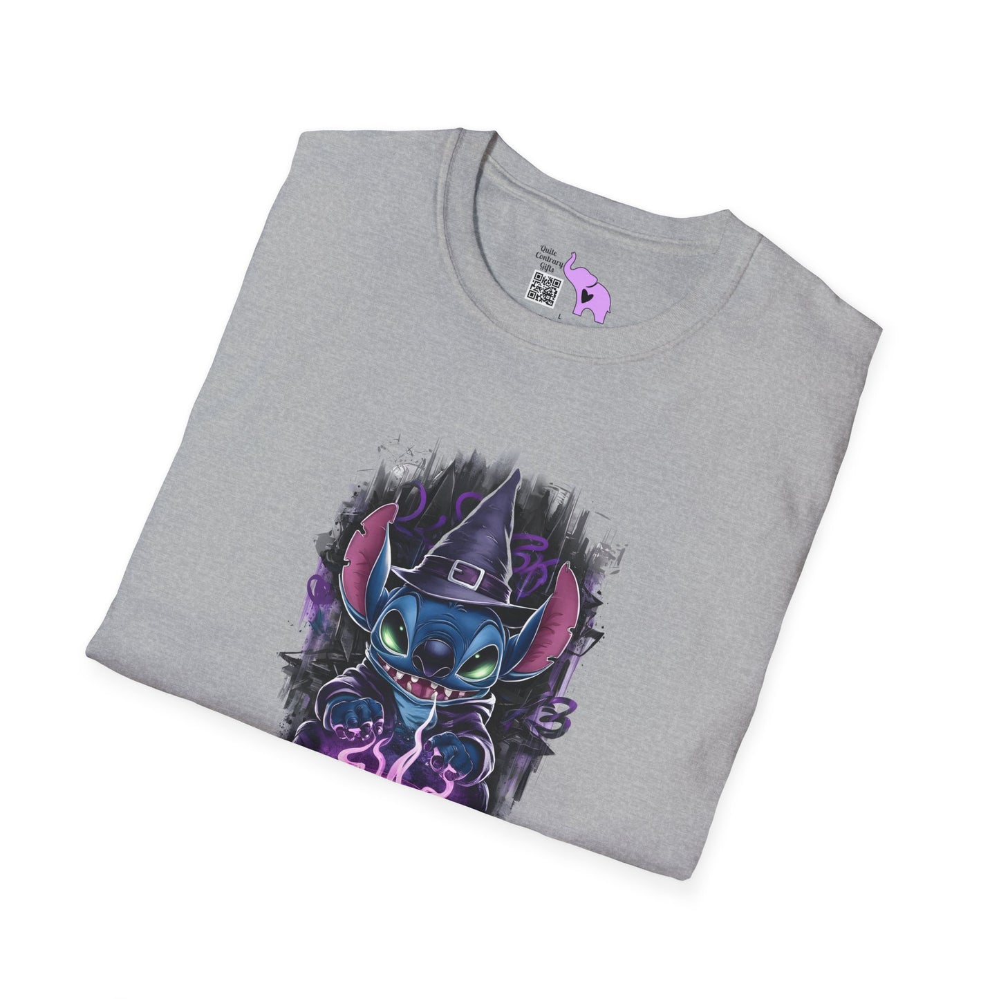 Halloween Stitch w/Purple Cauldron Adult T-shirt