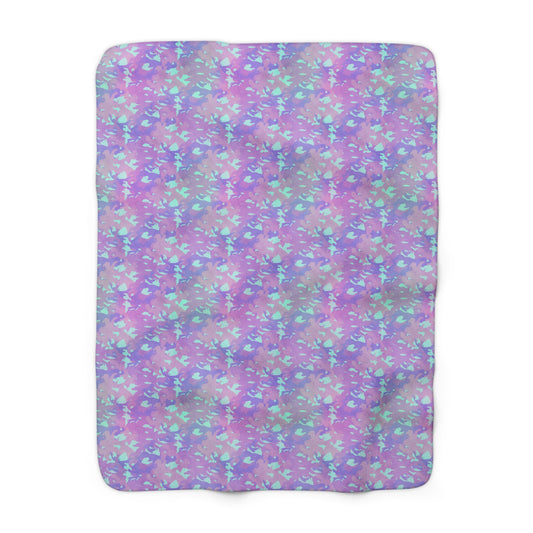 Lavender Mist Camo Fleece Blanket