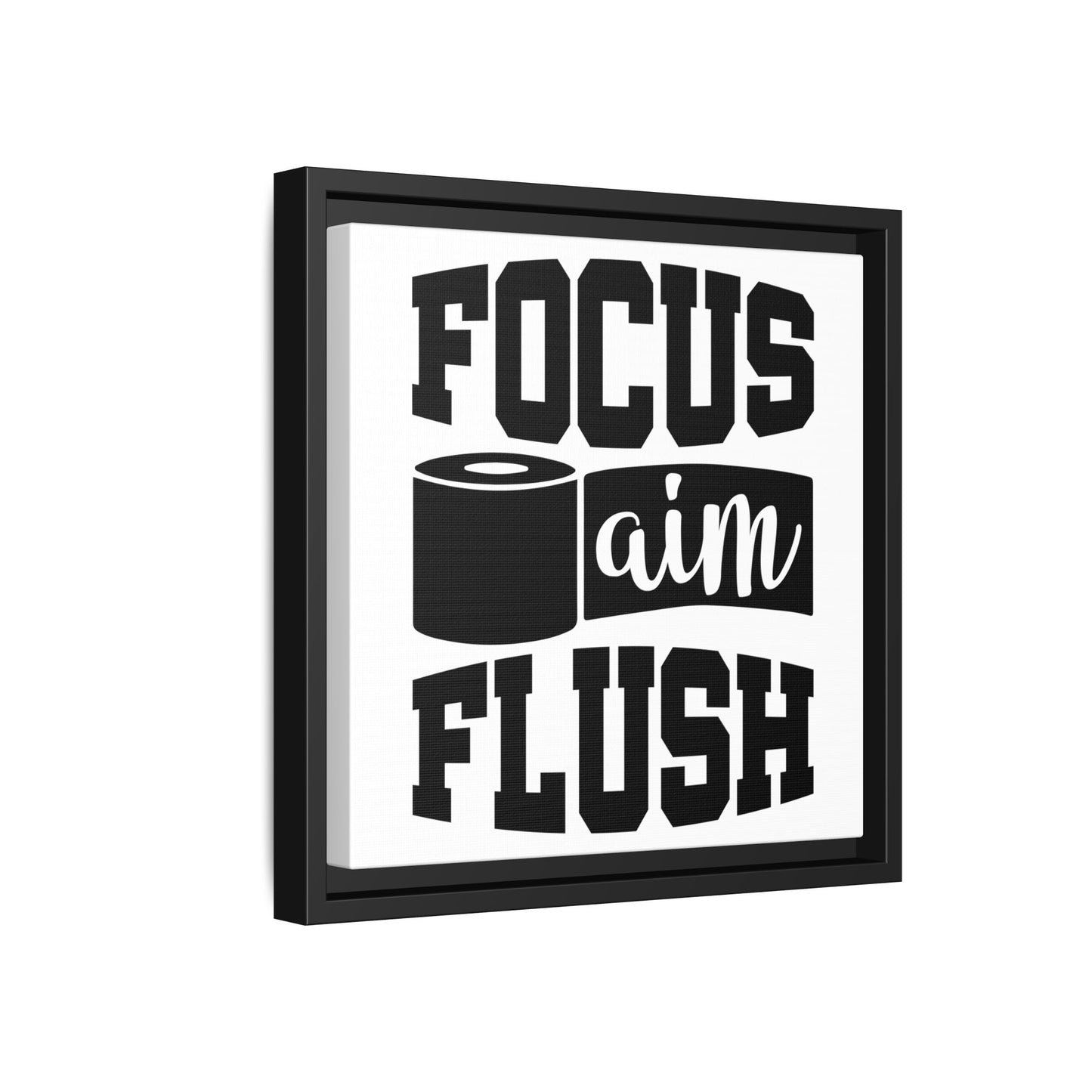 Focus Aim Flush Framed Canvas Bathroom Art