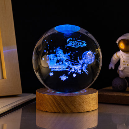 Crystal Ball Night Light: Milky Way, Solar System, Rain Cloud, Astronaut, Christmas, Whale, Heart, Jellyfish