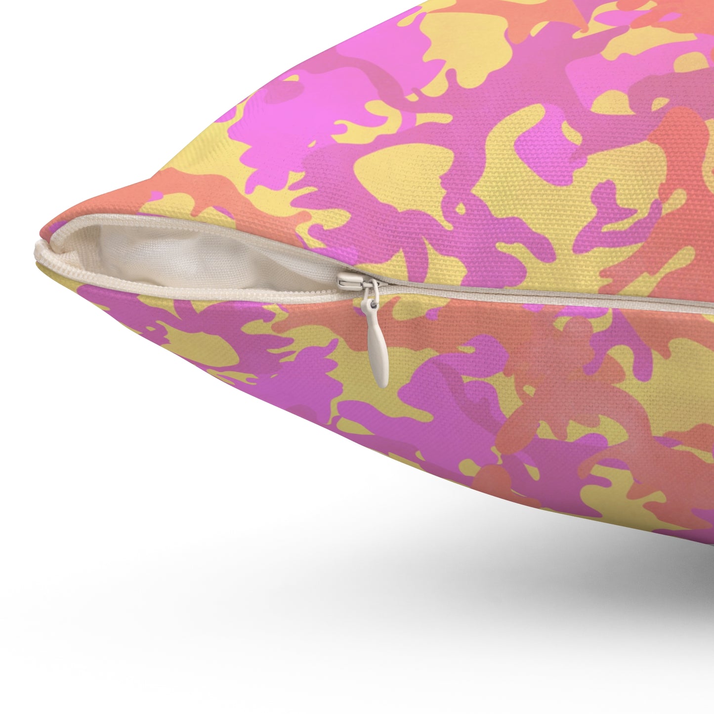 Sunset Sorbet Camo Throw Pillow