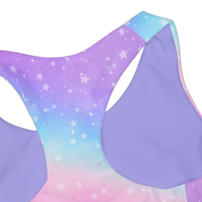 Cute Rainbow Unicorn Girls Two Piece Swimsuit (AOP)