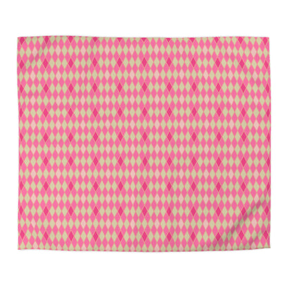 Pink Amour Harlequin Microfiber Duvet Cover