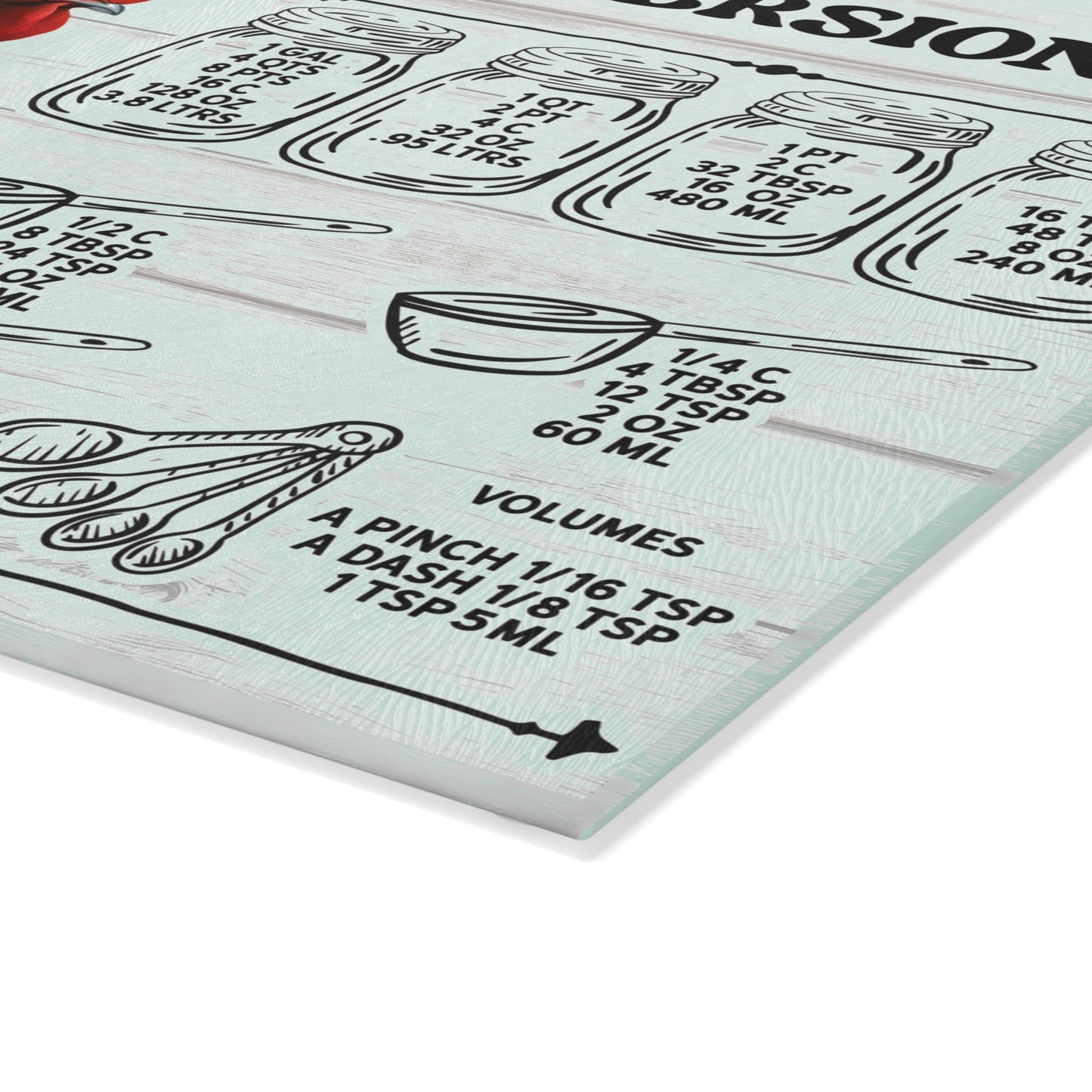 Floral Chicken Kitchen Conversions Glass Cutting Board | Perfect Gift for Home Cooks