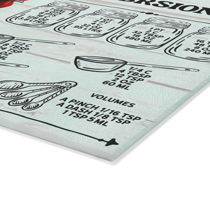 Floral Chicken Kitchen Conversions Glass Cutting Board | Perfect Gift for Home Cooks