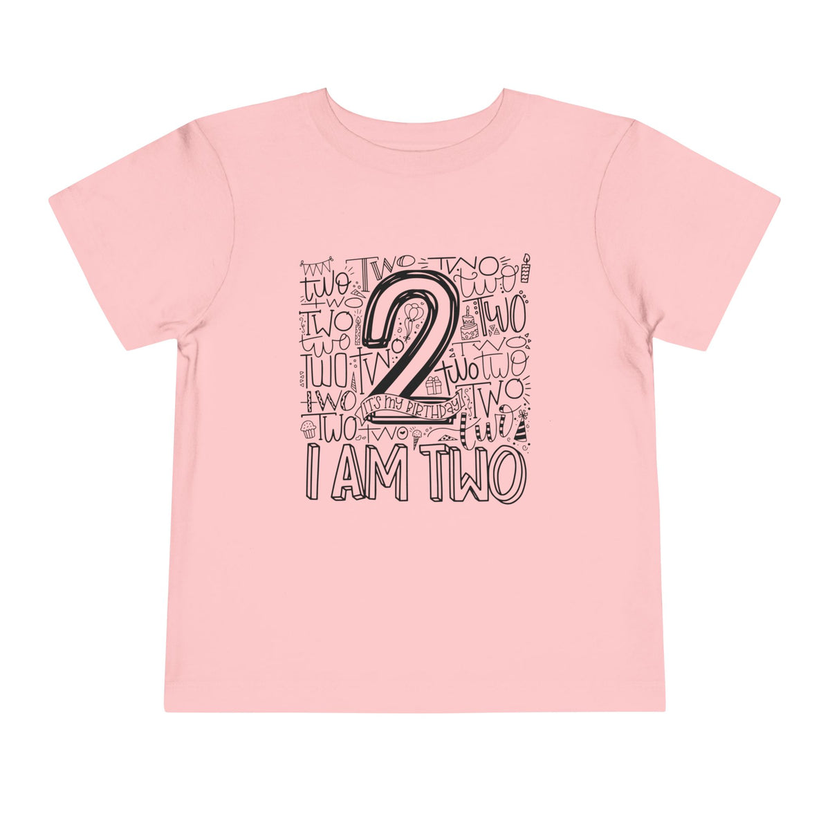 I Am Two Typography Toddler Tee