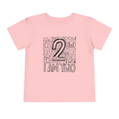 I Am Two Typography Toddler Tee