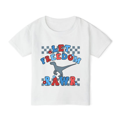 Let Freedom Rawr (Dinosaur) Heavy Cotton™ Toddler T-shirt