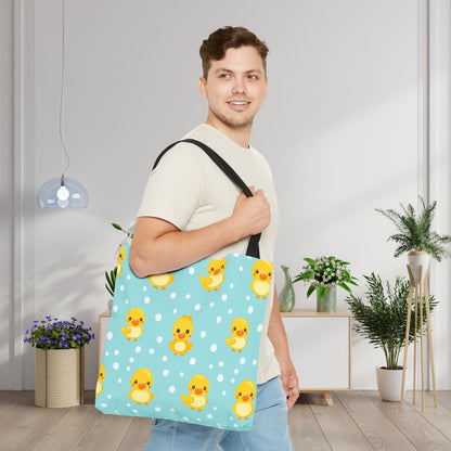Ducky Dot Parade Canvas Tote Bag