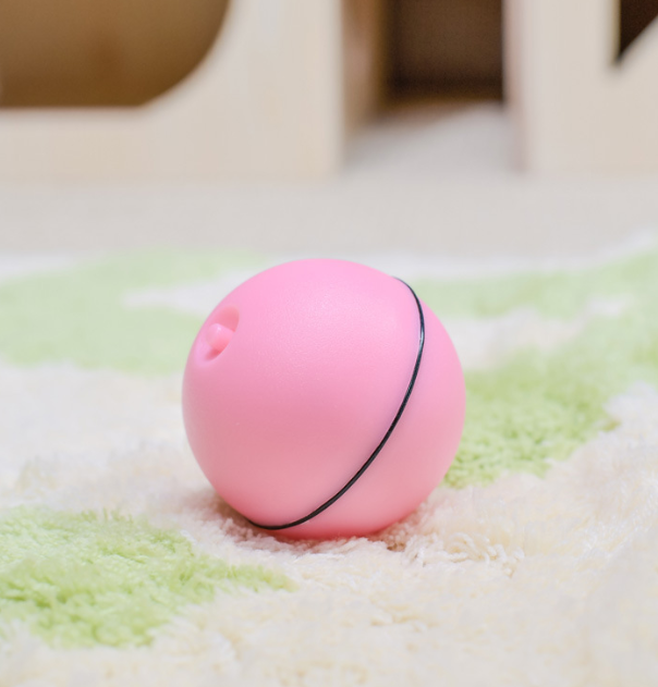 Interactive LED Cat Toy Ball – USB Rechargeable Automatic Rolling Toy with Feather & Catnip