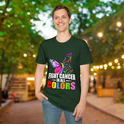 Butterfly Fight Cancer in All Colors 10 Adult T-shirt