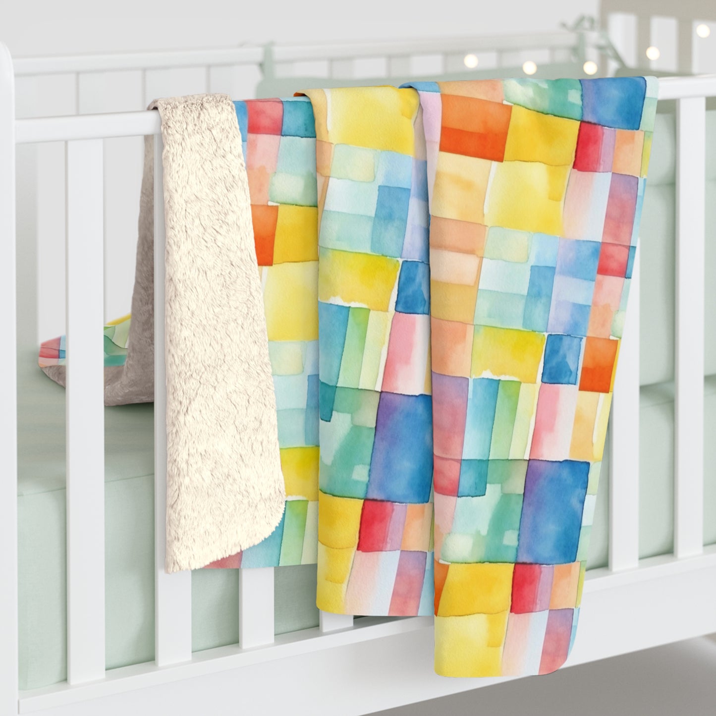 Mosaic Meadows Sherpa Fleece Blanket