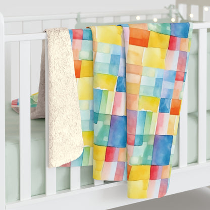 Mosaic Meadows Sherpa Fleece Blanket