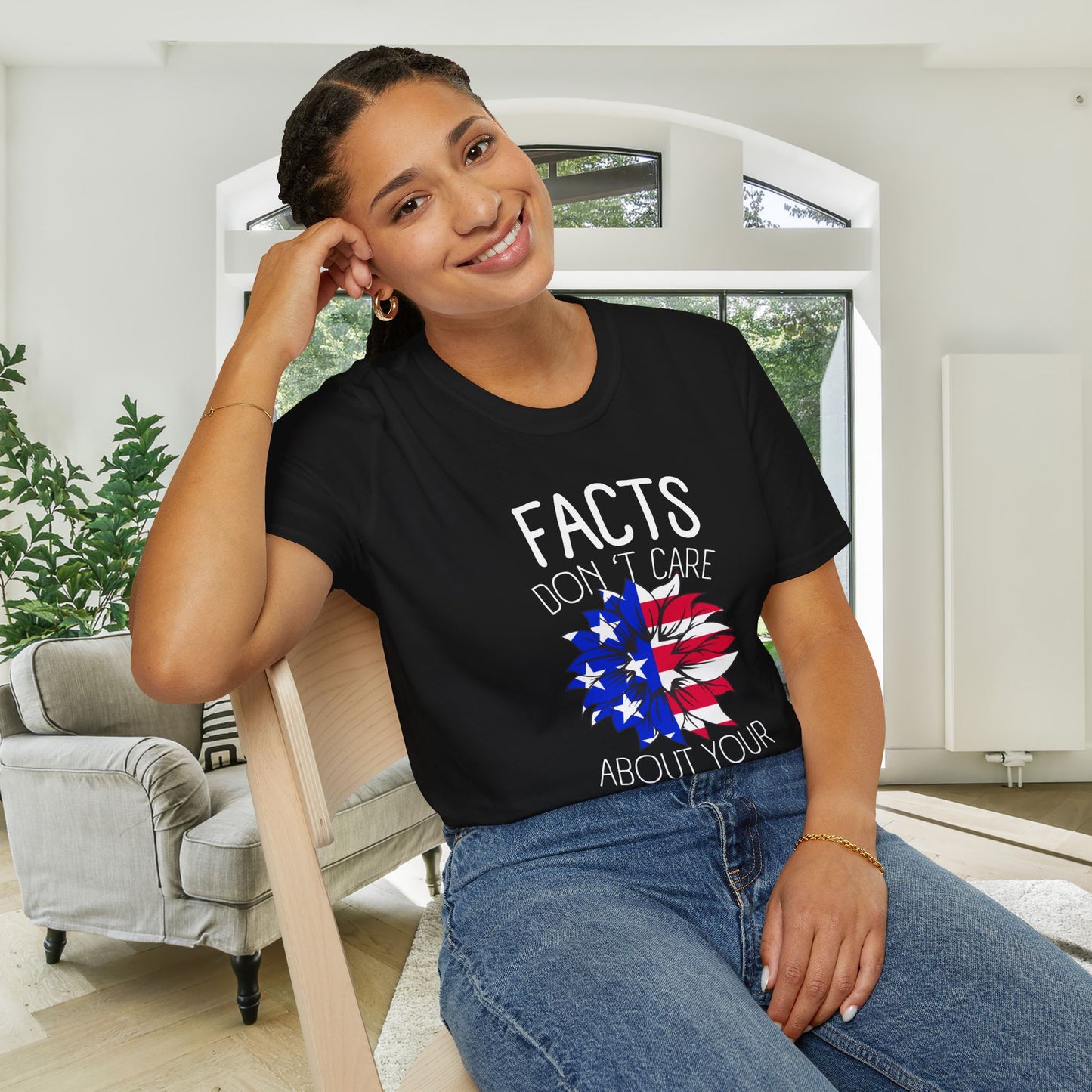 Facts Don't Care About Your Feelings American Flag Adult T-shirt