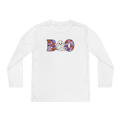 Cute Floral Boo w/Ghost Youth Long Sleeve Tee