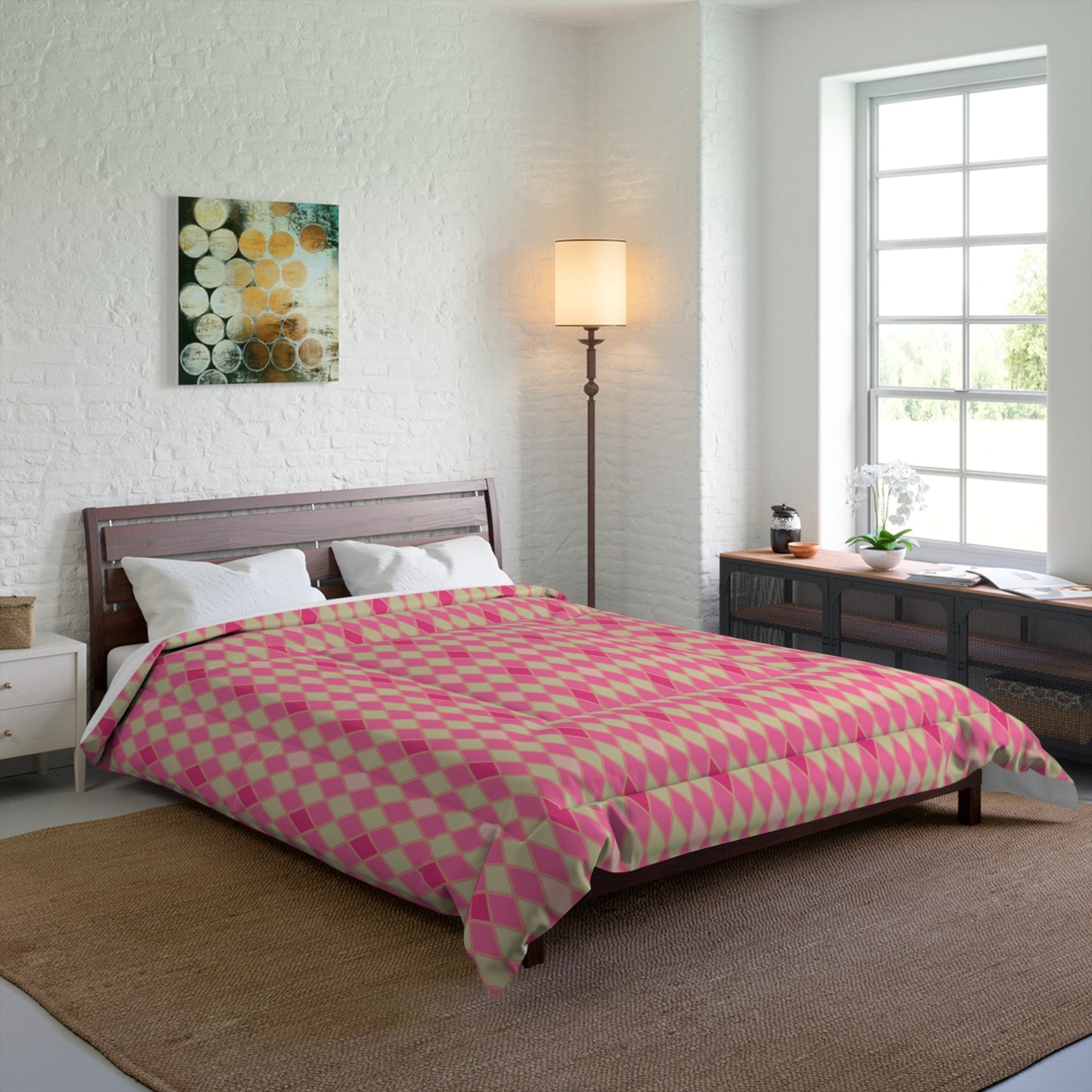 Pink Amour Harlequin Comforter