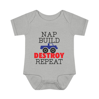 Nap Build Destroy Repeat Infant Baby Rib Bodysuit