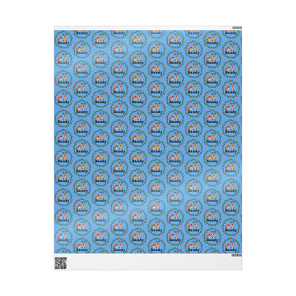 Cute Reindeer Wreath Custom Wrapping Paper (Randy)