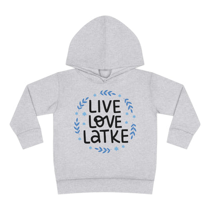 Hanukkah Live Love Latkes Toddler Pullover Fleece Hoodie