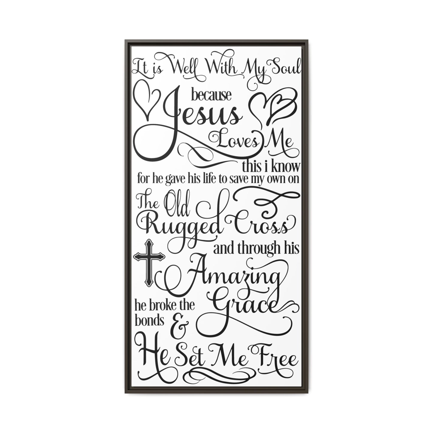 Hymnal Poem Framed Canvas Bathroom Art