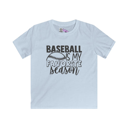 Baseball Is My Favorite Season Youth Softstyle Tee