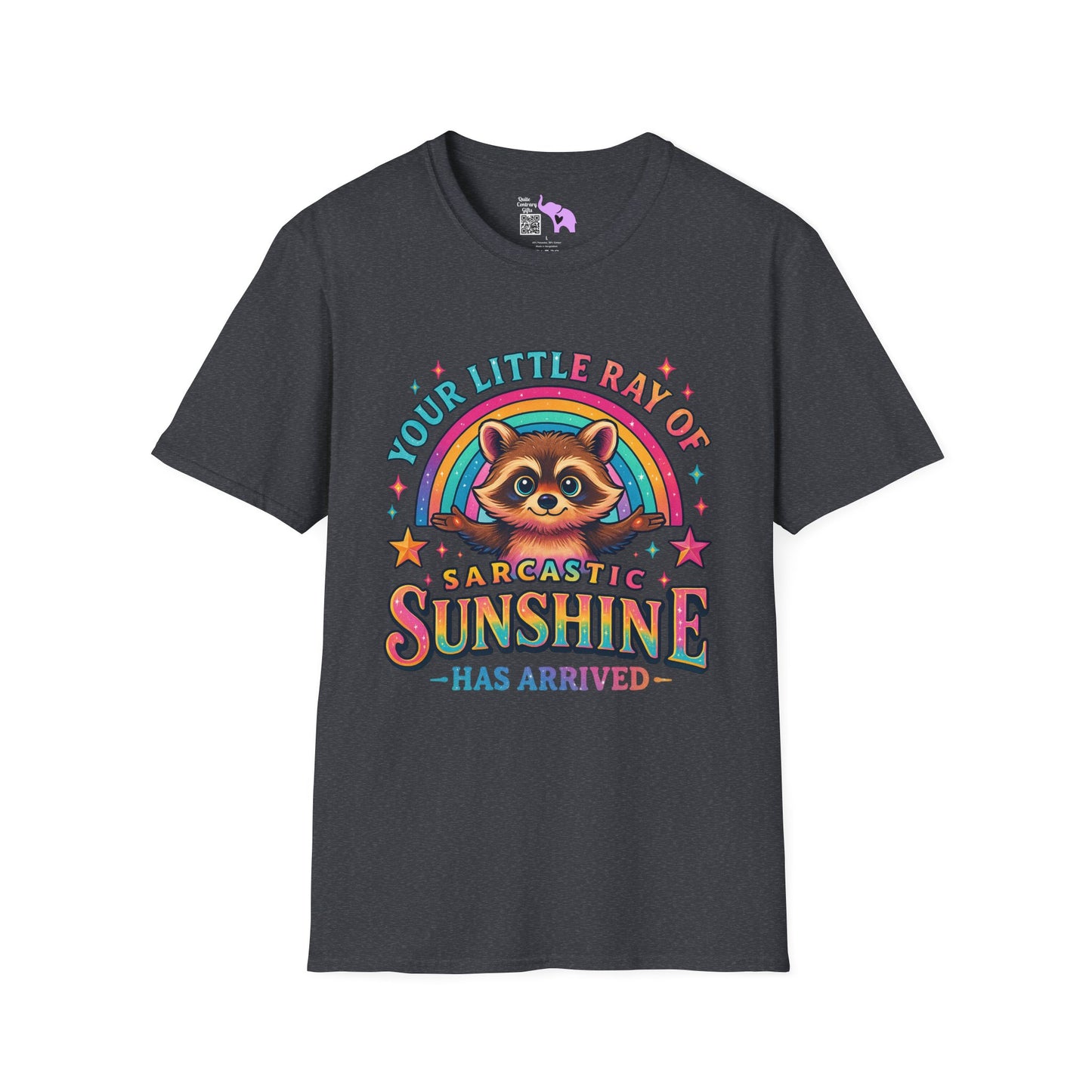 Your Little Ray of Sarcastic Sunshine is Here (Racoon) Adult T-shirt