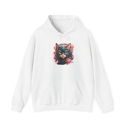 Adorable Kitty w/Flowers Heavy Blend™ Hooded Sweatshirt