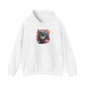 Adorable Kitty w/Flowers Heavy Blend™ Hooded Sweatshirt