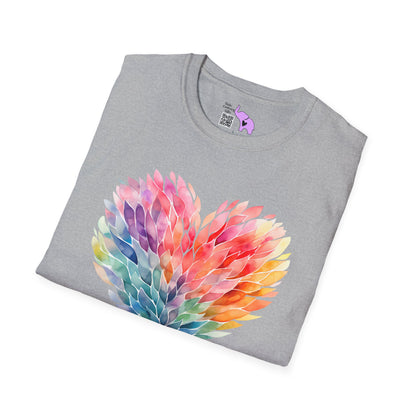Feathery Heart Adult T-shirt