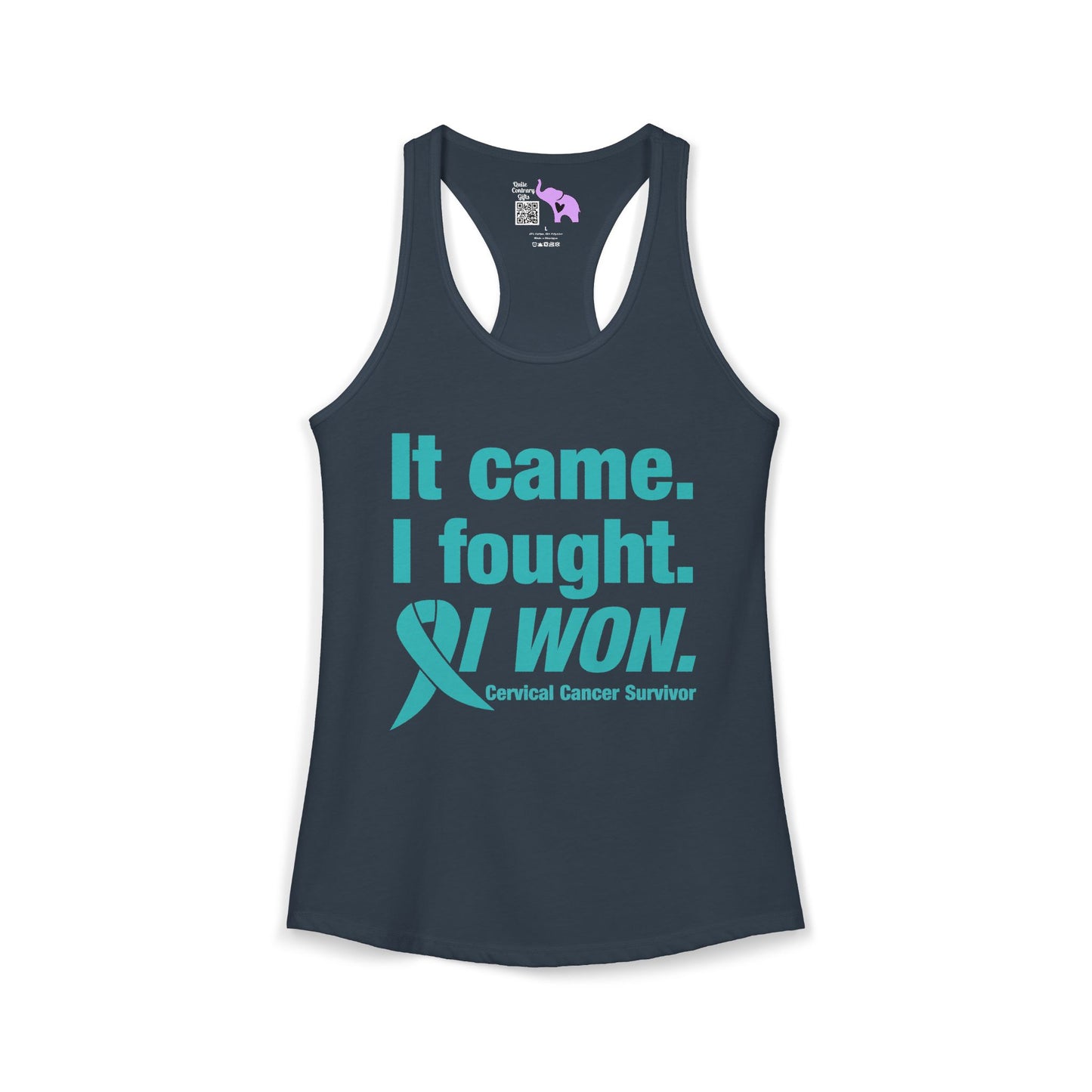 It Came I Fought I Won Cervical Cancer Survivior Women's Ideal Racerback Tank