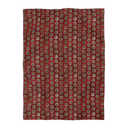 Majestic Crimson Daisies Duvet Bedding Set