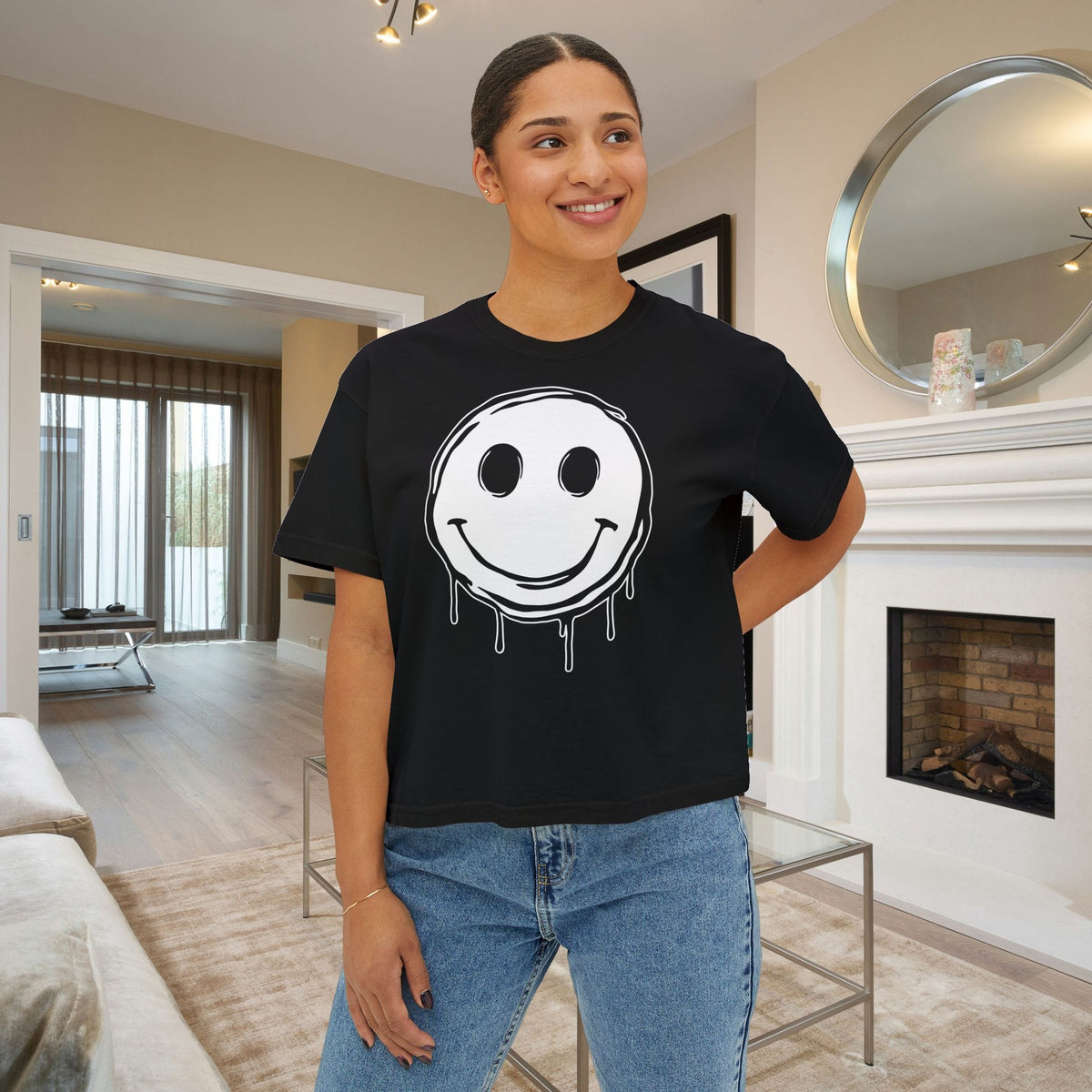 Melty Smiley Face Women's Boxy Tee