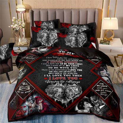 Gothic Skull To My Love Bedding Set